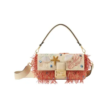 FENDI Woven Fabric Baguette Bag, Shoulder Bag, Crossbody Bag, Handbag Medium Size Women's Multicolor