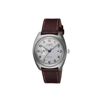 TIMEX Wrist Watch Automatic Mechanical Movement Leather Strap 39mm Silver Dial Men's Watches