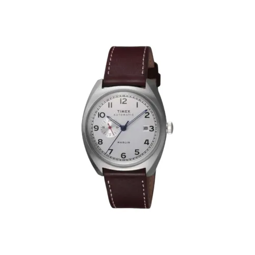 TIMEX Wrist Watch Automatic Mechanical Movement Leather Strap 39mm Silver Dial Men's Watches
