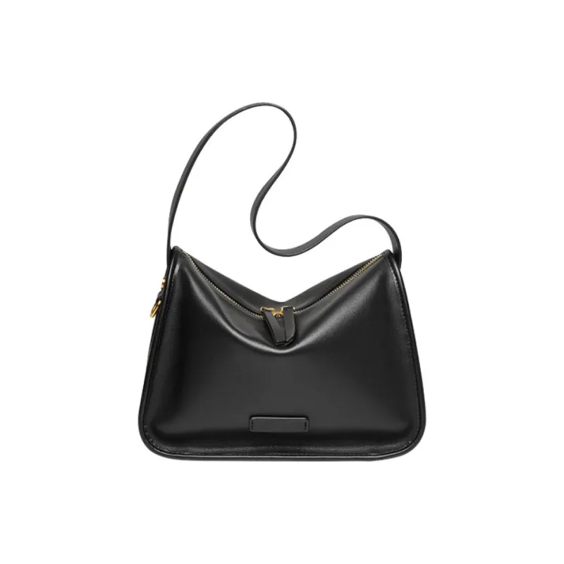 Narandu Cow Leather Shoulder Bag, Pillow Bag, Crossbody Bag, Shoulder Bag Women's Black/Salted Coffee/Cream Apricot-18