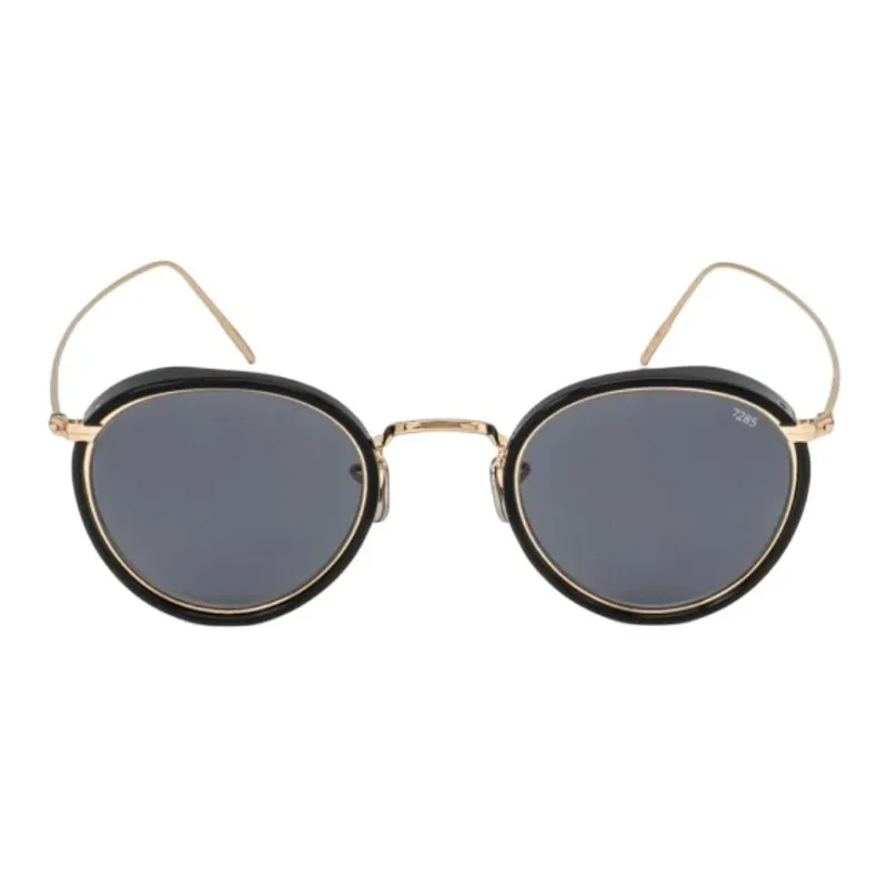 EYEVAN 7285 Β Titanium Acetate Round Sunglasses Unisex Black-1