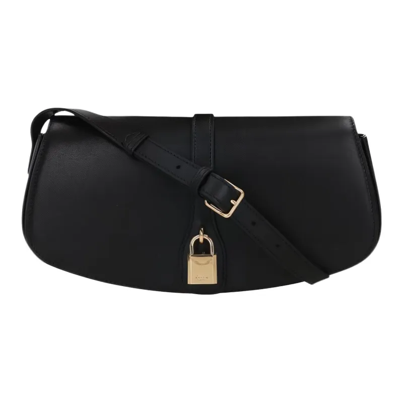 CELINE Tabou Smooth Cow Leather Shoulder Bag Crossbody Bag Handbag Large Size Women's Black-0