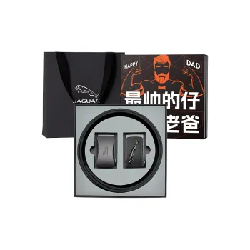 JAGUAR Cow Leather Belts Men's Black 3.5cm