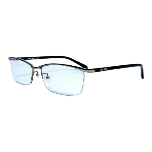 Police Titanium Plastic Rectangular Sunglasses Men's Black