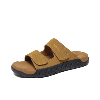 TEMPUR Slide Slippers Men's Wheat Ear Brown