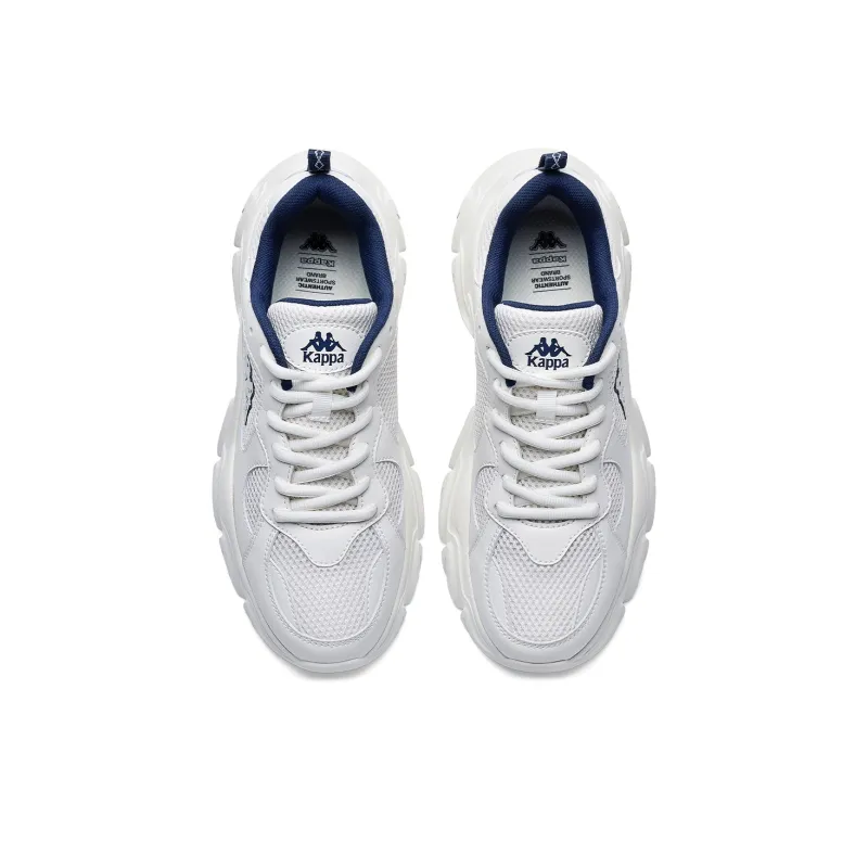 Kappa Back to Back Height Increasing Support Low Top Chunky Sneakers Unisex White Dark Blue-3