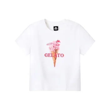 Kappa Casual Cartoon Sweet Style Print Short Sleeved Comfortable Versatile Loose Fit T Shirt Women's