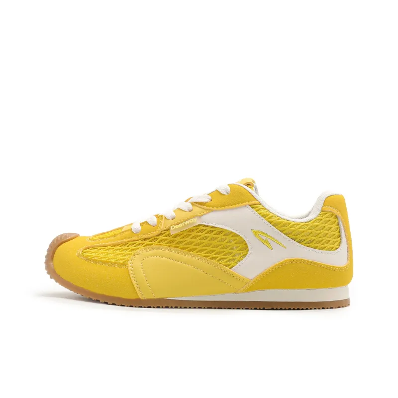 DEERWAY Height Increasing Abrasion Resistant Lightweight Breathable Slip Resistant Low Top Casual Shoes Women's Lemon-0