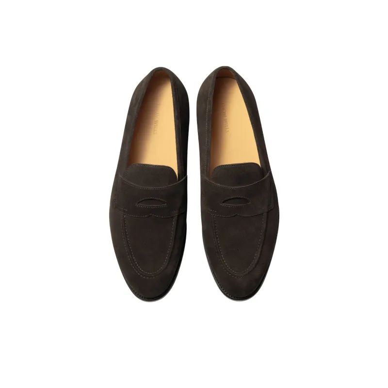 THOM WILLS British Style Business Casual Slip on Loafers Men's Coffee-2