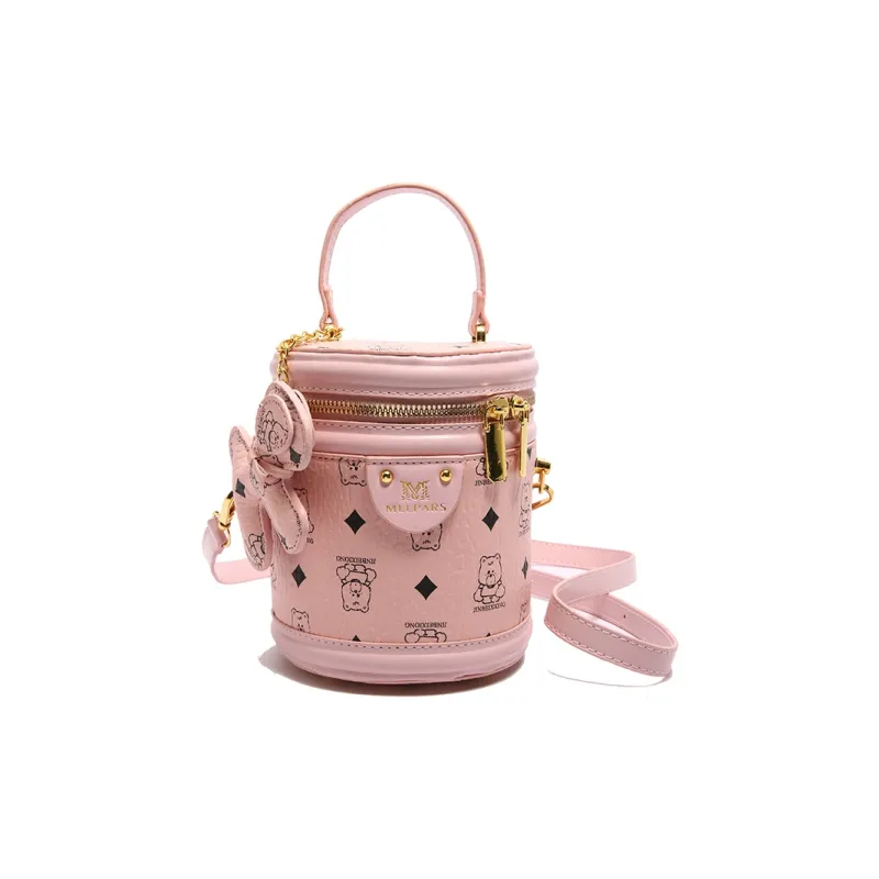 HCXK PU Bucket Bag, One Shoulder Handbag Women's Black/Pink/Yellow Brown/White & Black-6