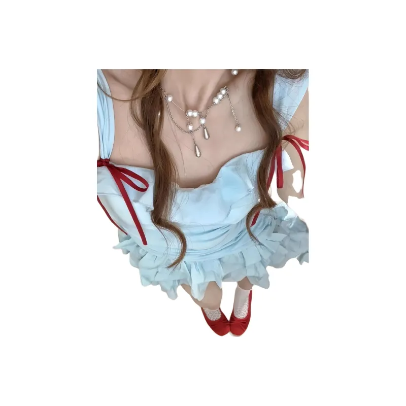 Mu Xiao Xin Slip Dress Women's Blue-6