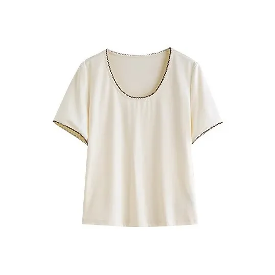 HDFULERN T Shirts Women's Beige-0
