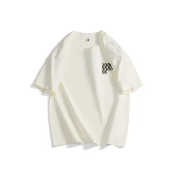 WOSAWE Teenagers Short Sleeved T Shirts American Loose Fit Embroidery Top Unisex
