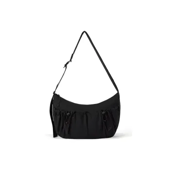FILA FUSION Fabric Shoulder Bag Unisex Pitch Black