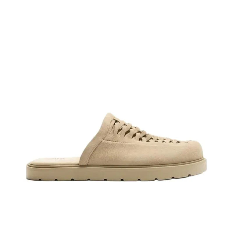 ZARA Abrasion Resistant Closed Toe Slippers Men's Beige-1