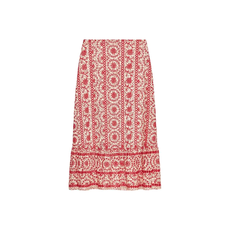 ZARA Casual Long Skirts Women's Red-0