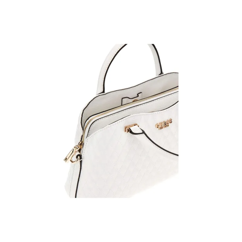 GUESS Faux Leather Handbag Tubas Women's White-4