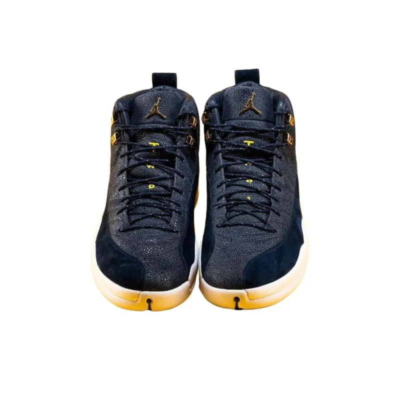 Jordan Air Jordan 12 Anti Slip Wear Resistant High Top Basketball Shoes Unisex Black-3
