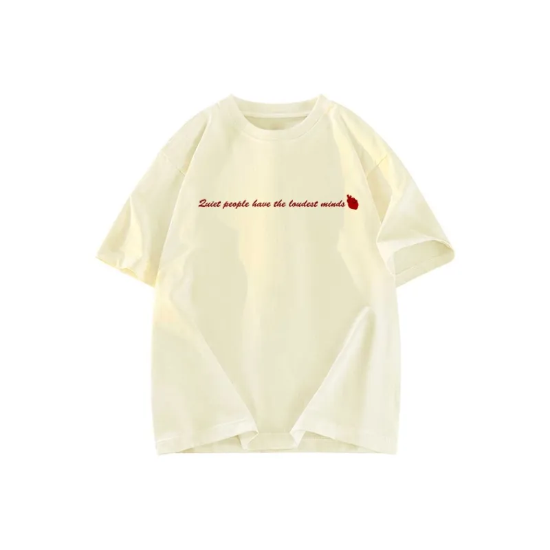 POLAR BEAR Crew Neck Lazy Comfortable Solid Color Top Couple's T Shirt Unisex-14