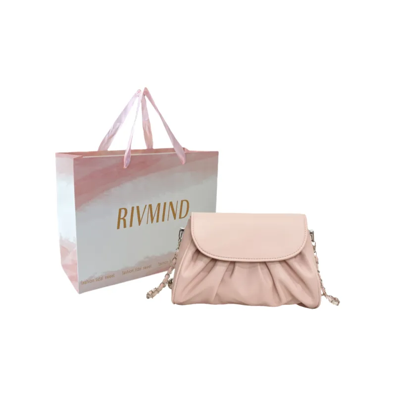 RIVMIND PU Shoulder Bag Women's White/Black/Blue/Pink/Coffee/Brown-15