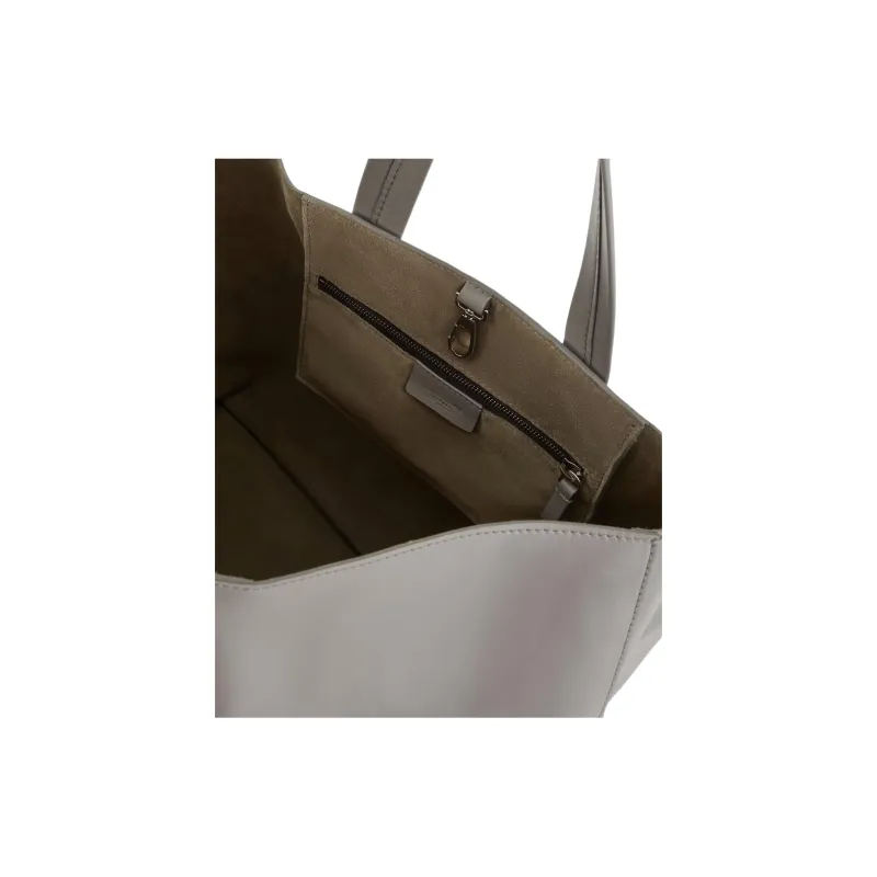 AMANI Calfskin Tote Bag, Shopping Bag, Handbag Unisex Gray-3