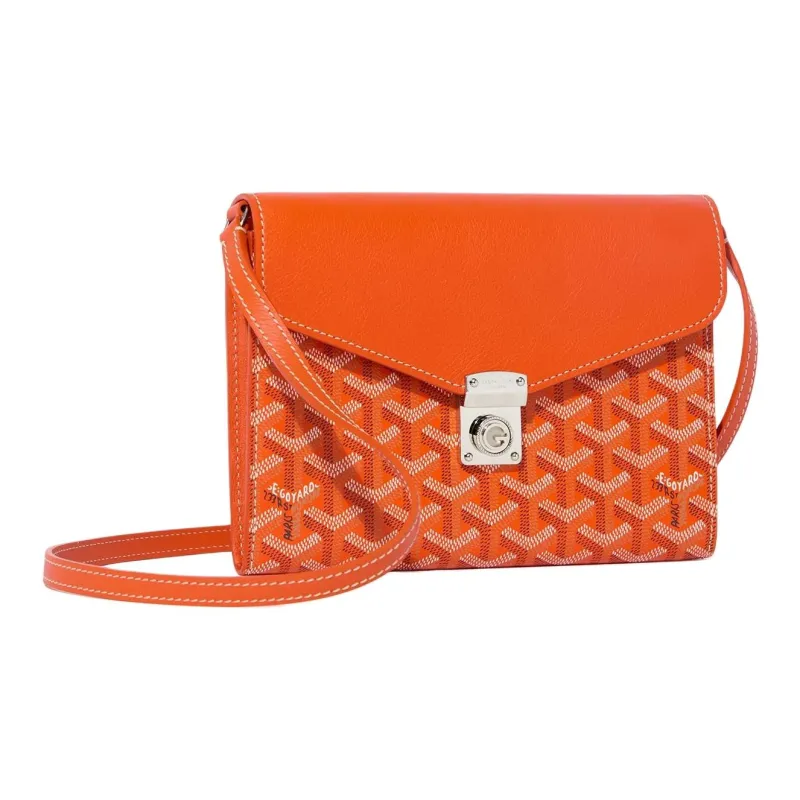 GOYARD Canvas With Calfskin Shoulder Bag, Crossbody Bag Women's Orange-1
