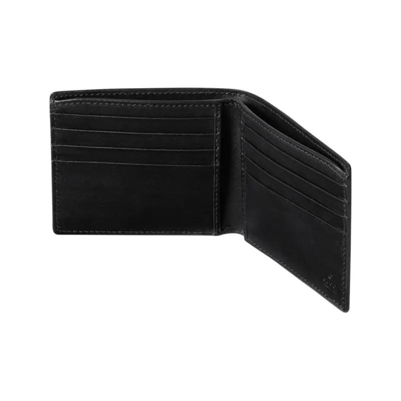 GUCCI Leather Wallet Men's Black-4