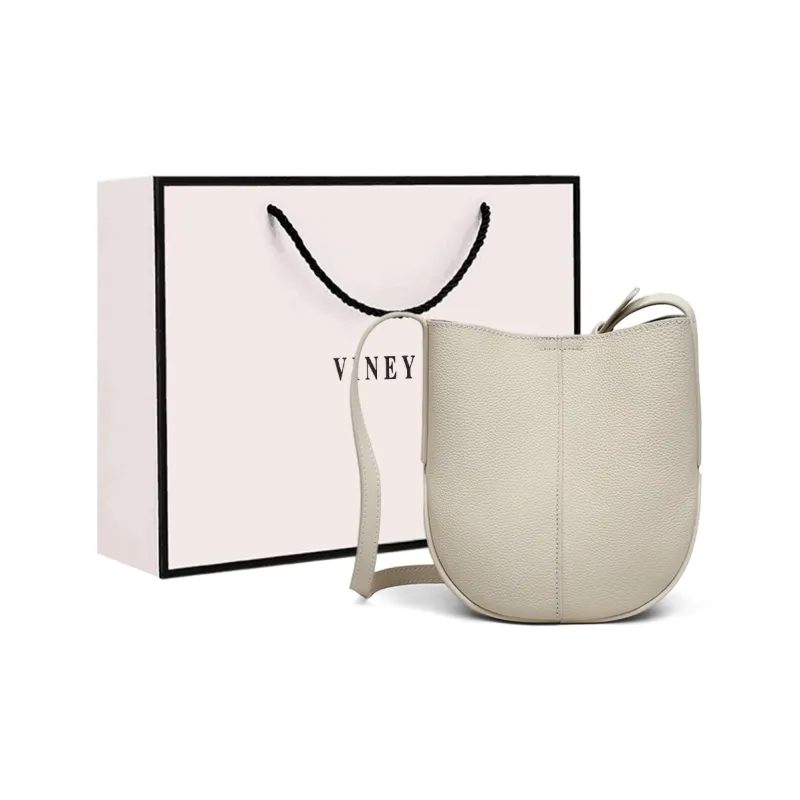 VINEY Cow Leather Shoulder Bag, Crossbody Bag, Bucket Bag Regular Women's Elephant Gray-6