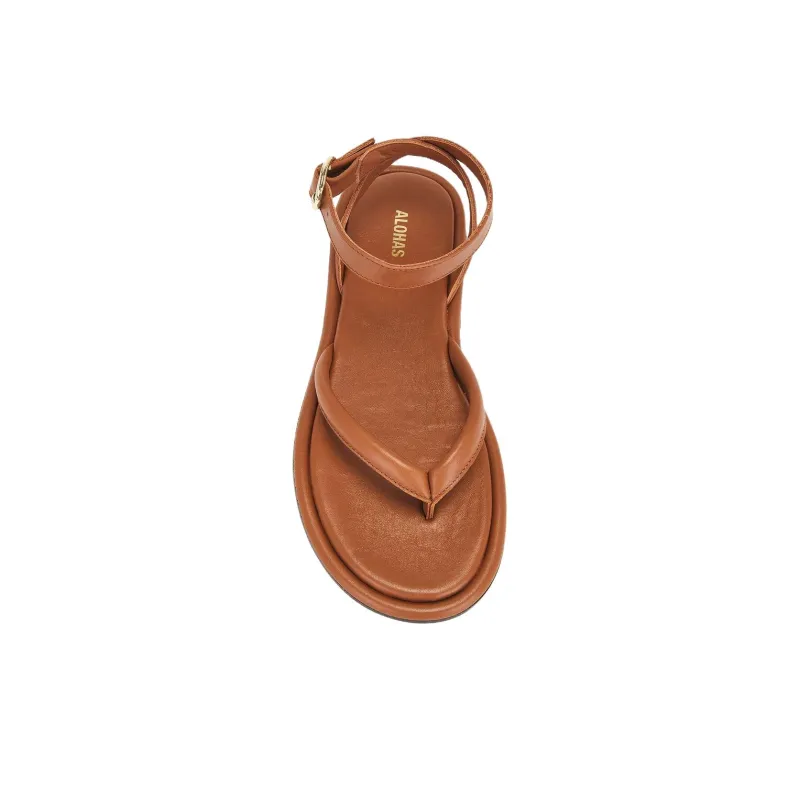 ALOHAS Seneca One Strap Sandals Women's Brown-4