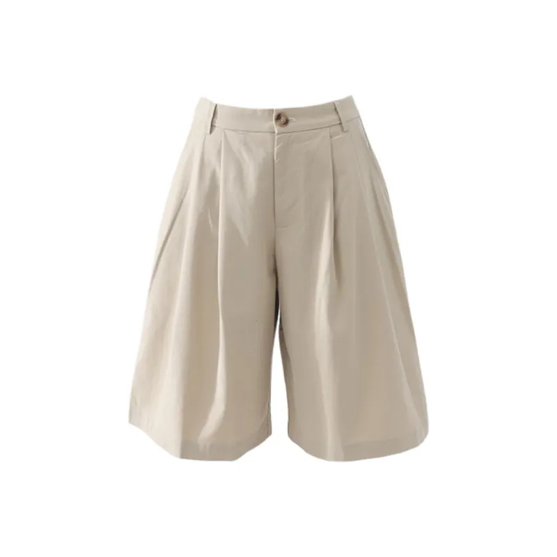OROI Casual Shorts Women's Khaki Five Button-0