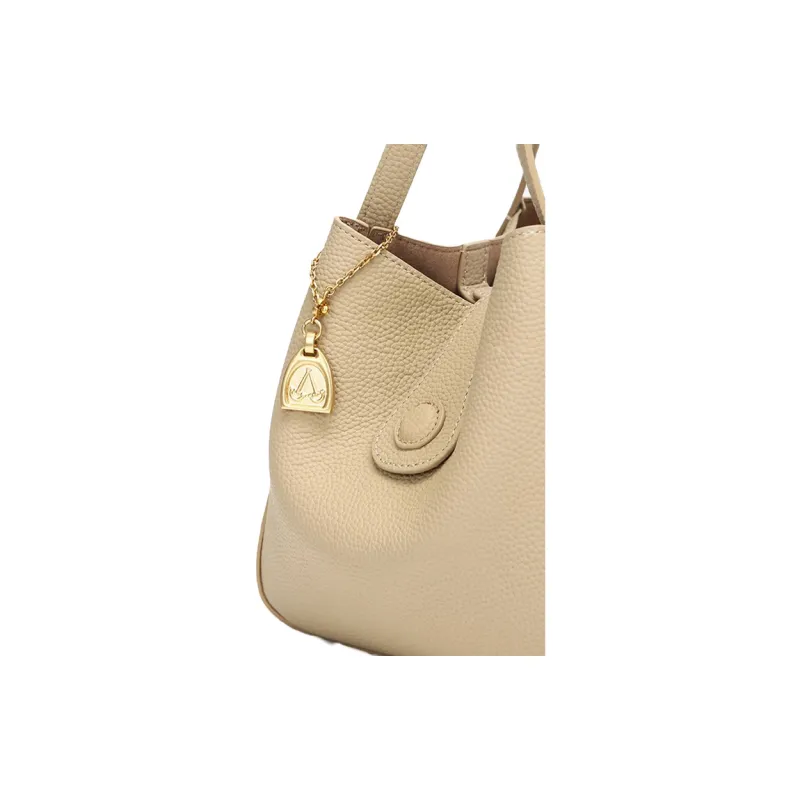 Why Cow Leather Bucket Bag, Basket Bag, Shoulder Bag, Crossbody Bag, Handbag Trumpets Women's Multicolor-1