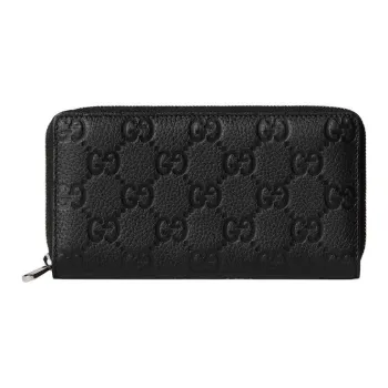 GUCCI Embossed GG Grain Leather Wallet Men's Black
