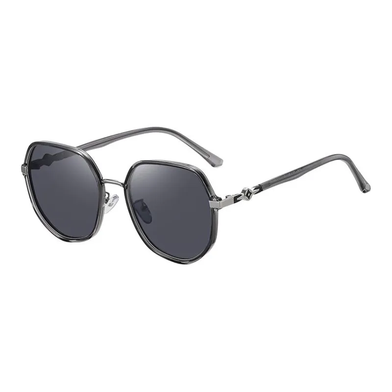 AAJF TR/Memory Plastic Metal Round Sunglasses Women's-4