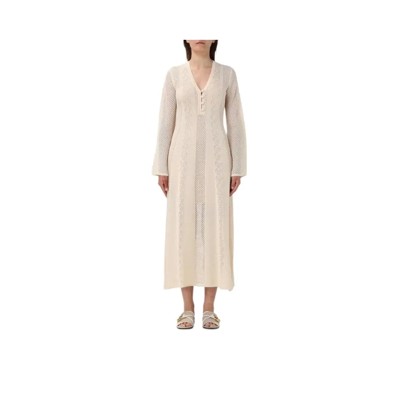 Twinset Crochet Midi Dress-0