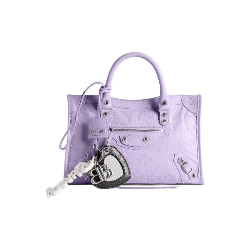 Balenciaga Arena Lambskin Bag Accessory Women's Light Purple & Black-2