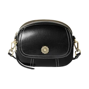 Narandu Cow Leather Small Round Bag Crossbody Bag Shoulder Bag Trumpets Women's Black