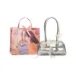 Silver+Charm+Ribbon+Shopping Bag
