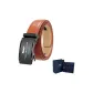 Black Strap/Gunmetal Buckle+60-Grain, Red Brown Strap (Dark Blue Box)