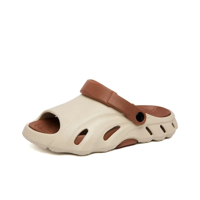 NMR Beach Sandals Men Black Orange/White/Khaki Brown-12