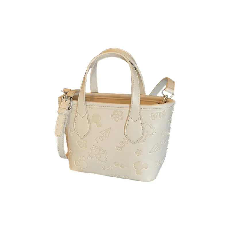 Teddy Bear Collection PU Shoulder Bag, Crossbody Bag, Handbag Women's White/Pink-6