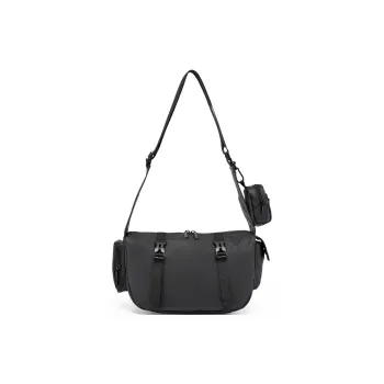 Old Man's Head Nylon Shoulder Bag, Crossbody Bag Unisex Black
