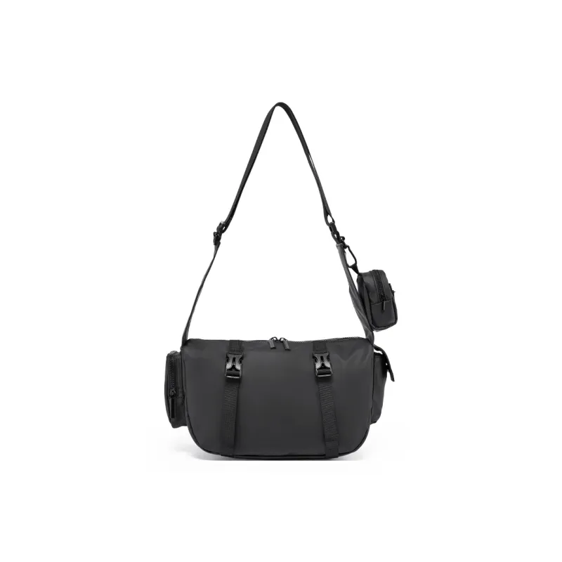 Old Man's Head Nylon Shoulder Bag, Crossbody Bag Unisex Black-0