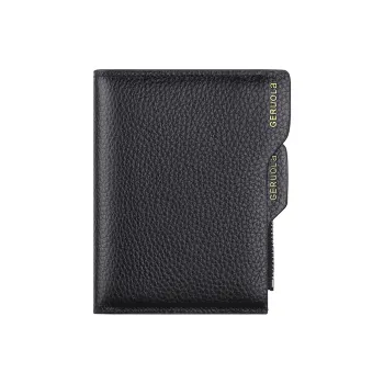 Gorora Top Grain Cow Leather Wallet Men's Classic Black/Coffee
