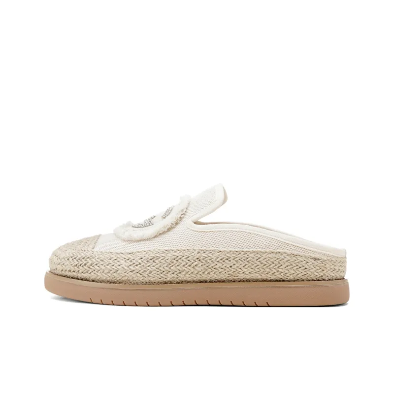 GOLDLION Rubber Sole Abrasion Resistant Slip Resistant Closed Toe Slippers Women's Beige-0