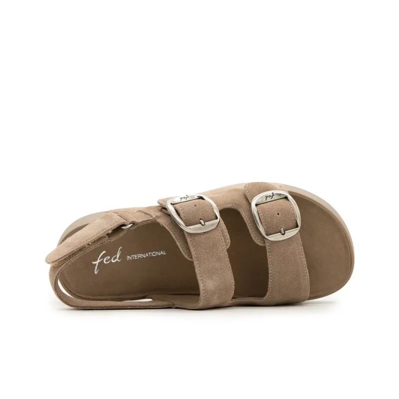 FED One Strap Sandals Women's Camel-3