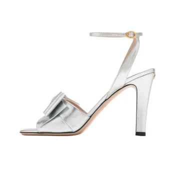 Valentino GARAVANI Bowow One Strap Sandals 9.5cm Women's Silver