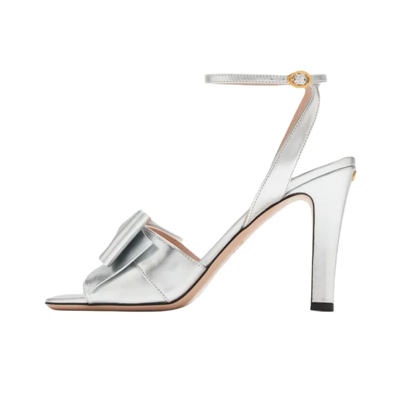Valentino GARAVANI Bowow One Strap Sandals 9.5cm Women's Silver-0