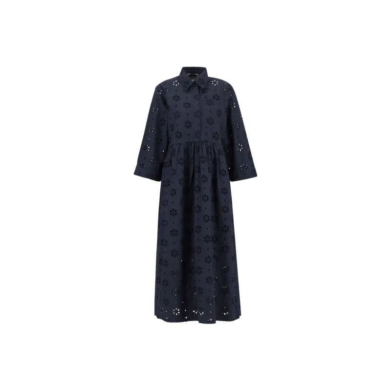 BARBOUR Long Sleeved Dress Women's Marine Blue-0