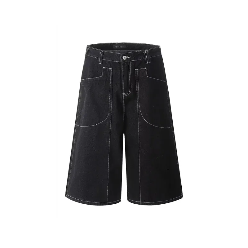 TIMD Denim Shorts Unisex Black-0