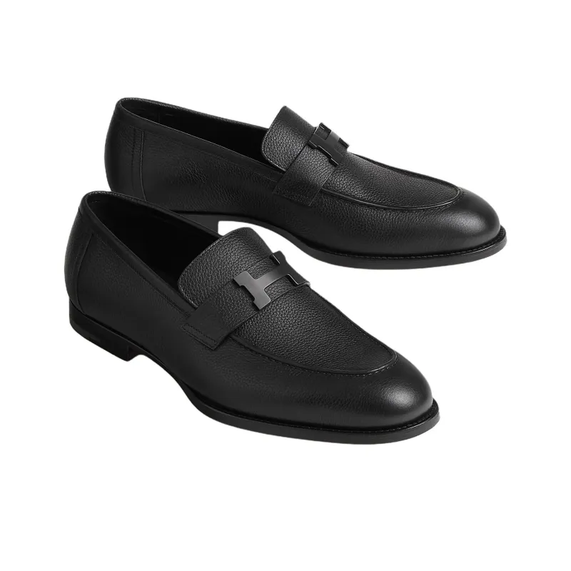 HERMES Honore Casual Shoes 2cm Men's Black-1
